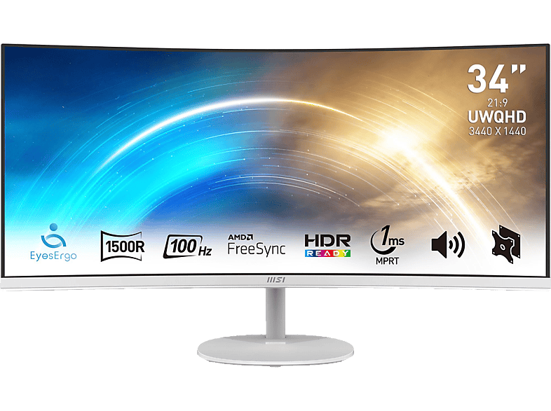 MSI PRO MP341CQWDE Curved 34 Zoll UWQHD Monitor (1 ms Reaktionszeit, 100 Hz) von MSI