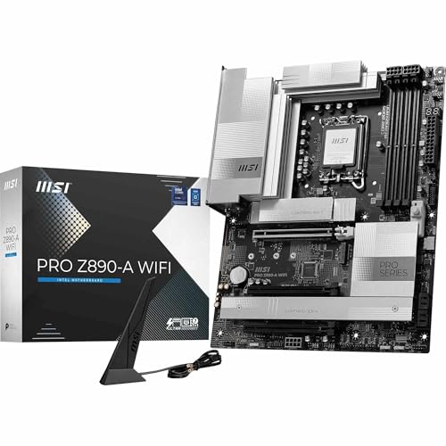 MSI PRO Z890-A WiFi Mainboard, ATX - Unterstützt Intel Core Ultra Prozessoren (Series 2), LGA 1851-90A SPS VRM, DDR5 Memory Boost (9200+ MT/s OC), PCIe 5.0 x16 & 4.0 x16, M.2 Gen5, Wi-Fi 7, 5G LAN von MSI