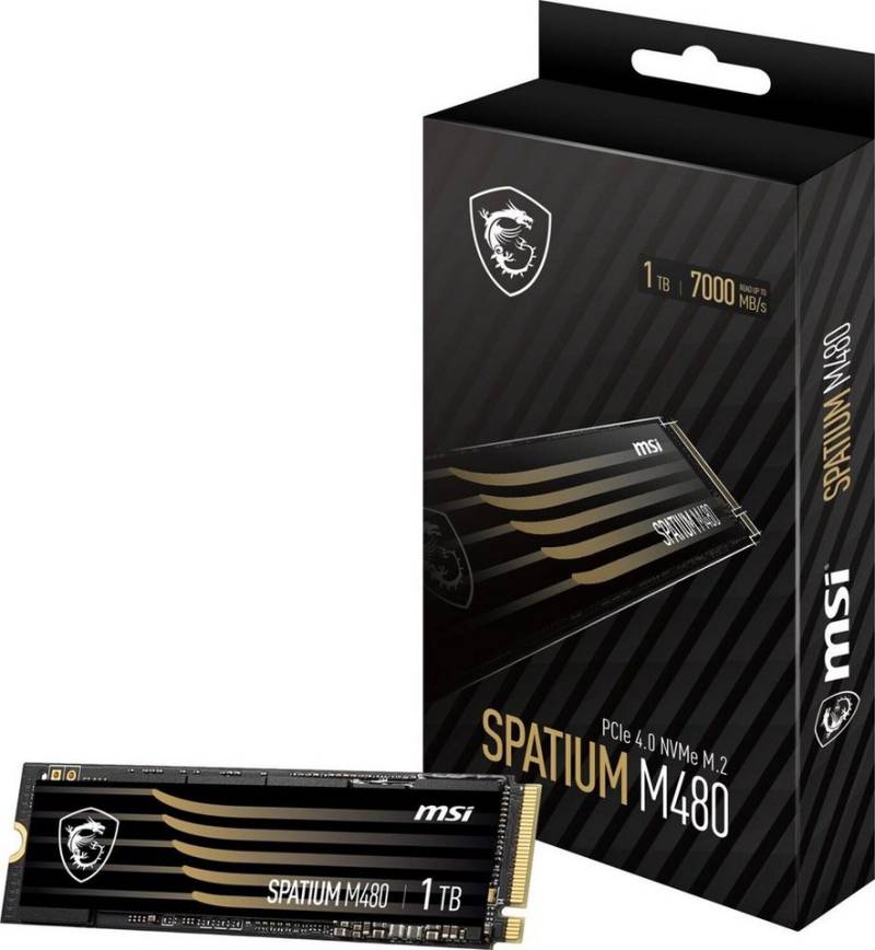 MSI SPATIUM M480 - SSD - verschlüsselt - 1 TB - PCI Express 4.0 x4 (NVMe) Gaming-SSD von MSI