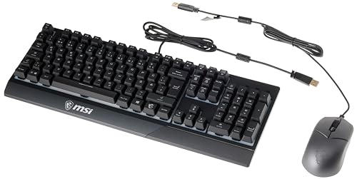 MSI Vigor GK30 Combo DE Gaming Tastatur und GM11 Gaming Maus (kabelgebunden, Plunger Switch, QWERTZ Layout, schwarz, RGB) von MSI