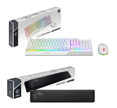 MSI Vigor GK30 Combo White DE + Vigor WR01 Gaming Handgelenkauflage von MSI