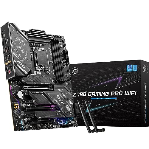 MSI Z790 Gaming PRO WiFi Motherboard, ATX - Unterstützt Intel Core Prozessoren der 12., 13. & 14. Generation, LGA 1700 - VRM, DDR5 7200+(OC) MHz, Lightning USB 20G, Gen 4 x4 M.2, WiFi 6E & 2.5G LAN von MSI