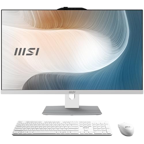 MSI Modern AM272P 1M-838DE - All in One PC, Intel Core 5 Prozessor 120U, 27 Zoll, FHD (1920x1080), 512TB SSD, 8GB DDR5, Webcam, Windows 11 Pro, Weiß von MSI