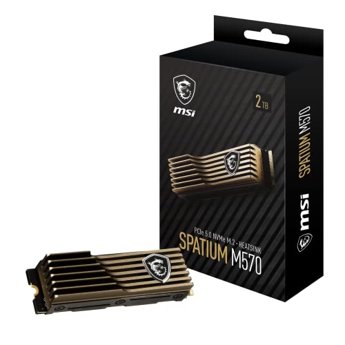MSI SPATIUM M570 PCIe 5.0 NVMe M.2 2TB HS - 10.000 MB/s lesen, 10.000 MB/s schreiben, interne SSD mit Kühlkörper MSI SPATIUM M570 PCIe 5.0 NVMe M.2 2TB HS - 10.000 MB/s lesen, 10.000 MB/s schreiben, interne SSD mit Kühlkörper von MSI