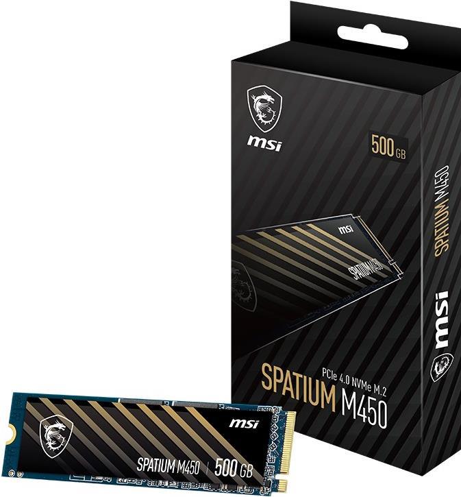 SSD MSI 500GB M.2 Gen4 Spatium M450 PCIe 4.0 3600/2300 TLC (S78-440K190-P83) von MSI