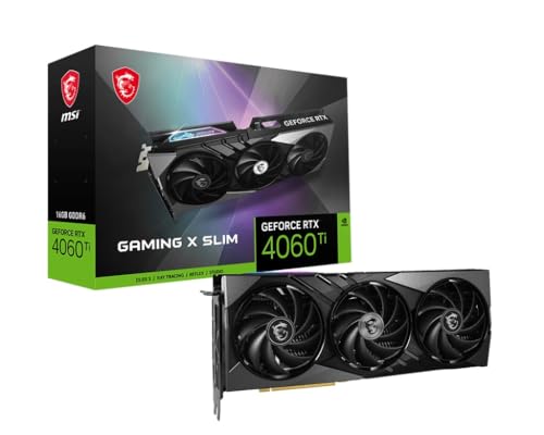 MSI GeForce RTX 4060 Ti Gaming X Slim 16G Grafikkarte - NVIDIA RTX 4060 Ti, 16GB GDDR6 Speicher, 18Gbps, PCIe 4.0, Twin Frozr 9, RGB, DLSS3 von MSI