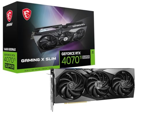 MSI GeForce RTX 4070 Ti SUPER 16G GAMING X SLIM Grafikkarte - RTX 4070 Ti GPU, 16GB GDDR6X (21Gbps/256-bit), PCIe 4.0, TRI FROZR 3, HDMI 2.1, DisplayPort 1.4a von MSI