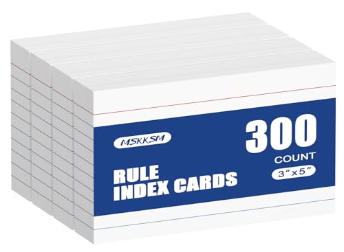 Karteikarten, 7,6 x 12,7 cm, 300 Stück, liniert, Karteikarten zum Lernen, liniert, 7,6 x 12,7 cm, Notizkarten, 7,6 x 12,7 cm, liniert, weiß, 7,6 x 12,7 cm, für Büro, Schule, Zuhause Karteikarten, 7,6 x 12,7 cm, 300 Stück, liniert, Karteikarten zum Lernen, liniert, 7,6 x 12,7 cm, Notizkarten, 7,6 x 12,7 cm, liniert, weiß, 7,6 x 12,7 cm, für Büro, Schule, Zuhause von MSKKSM