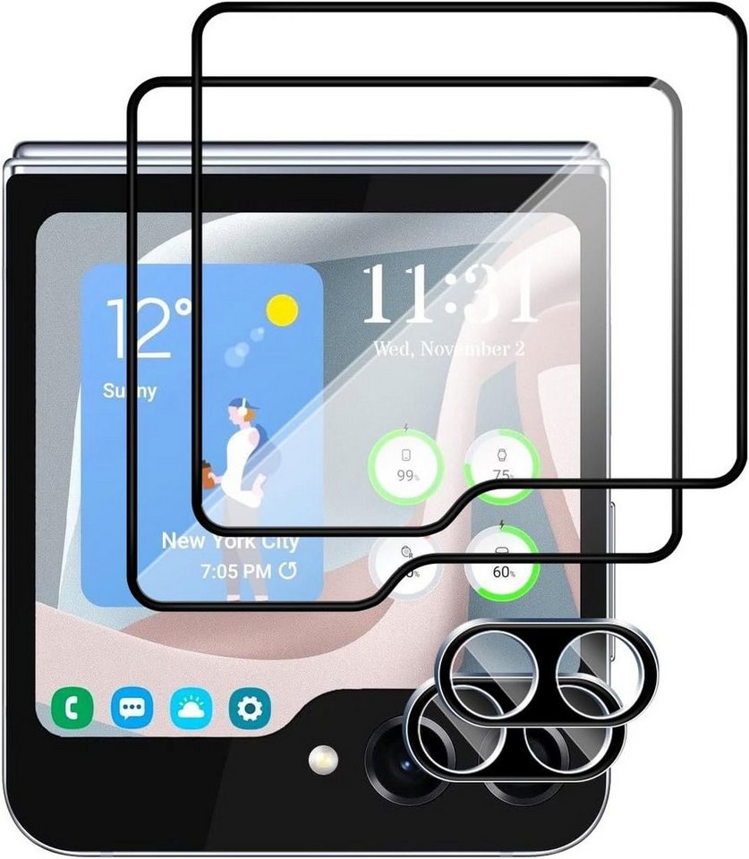 MSM 2X Kameraglas + 2X Displayglas für Samsung Galaxy Z Flip 5 Panzerfolie, Displayschutzglas von MSM