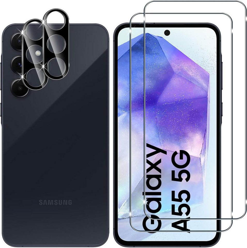 MSM 2X Schutzglas (Display + Kamera) für Samsung Galaxy A55 5G Panzerfolie, Displayschutzglas von MSM