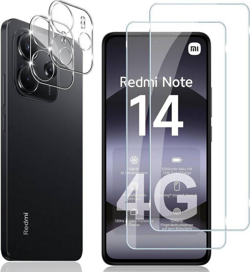 MSM Displayschutzglas 2X Schutzglas (Display + Kamera) für Xiaomi Redmi Note 14 4G von MSM