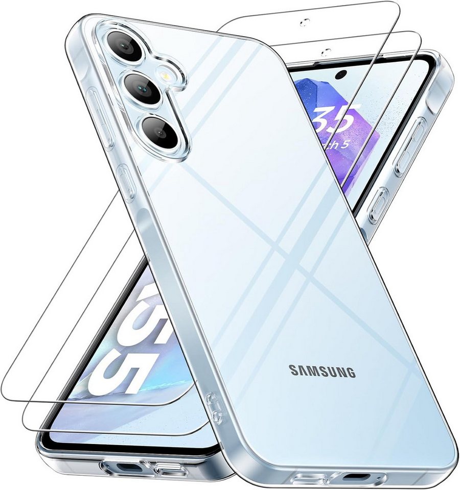 MSM Handyhülle Hülle + 2X Schutzglas für Samsung Galaxy A55 5G Panzerfolie Full von MSM