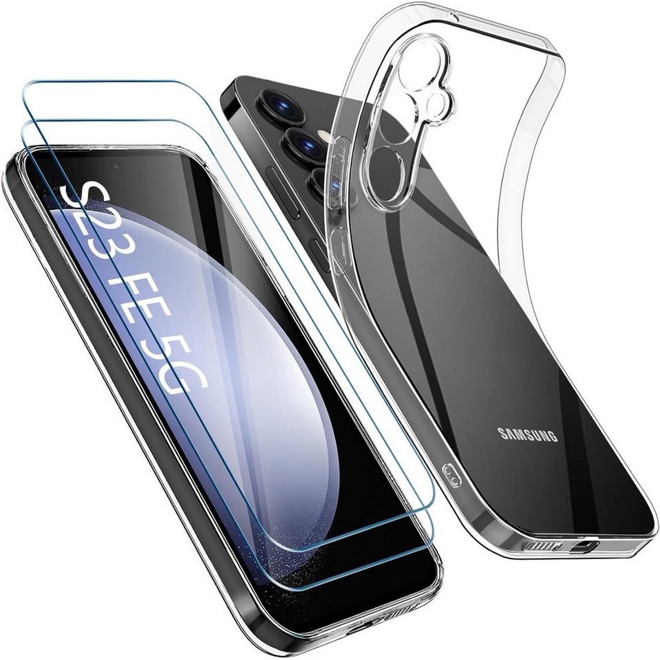 MSM Handyhülle Hülle + 2X Schutzglas für Samsung Galaxy S23 FE 5G Panzerfolie Full von MSM