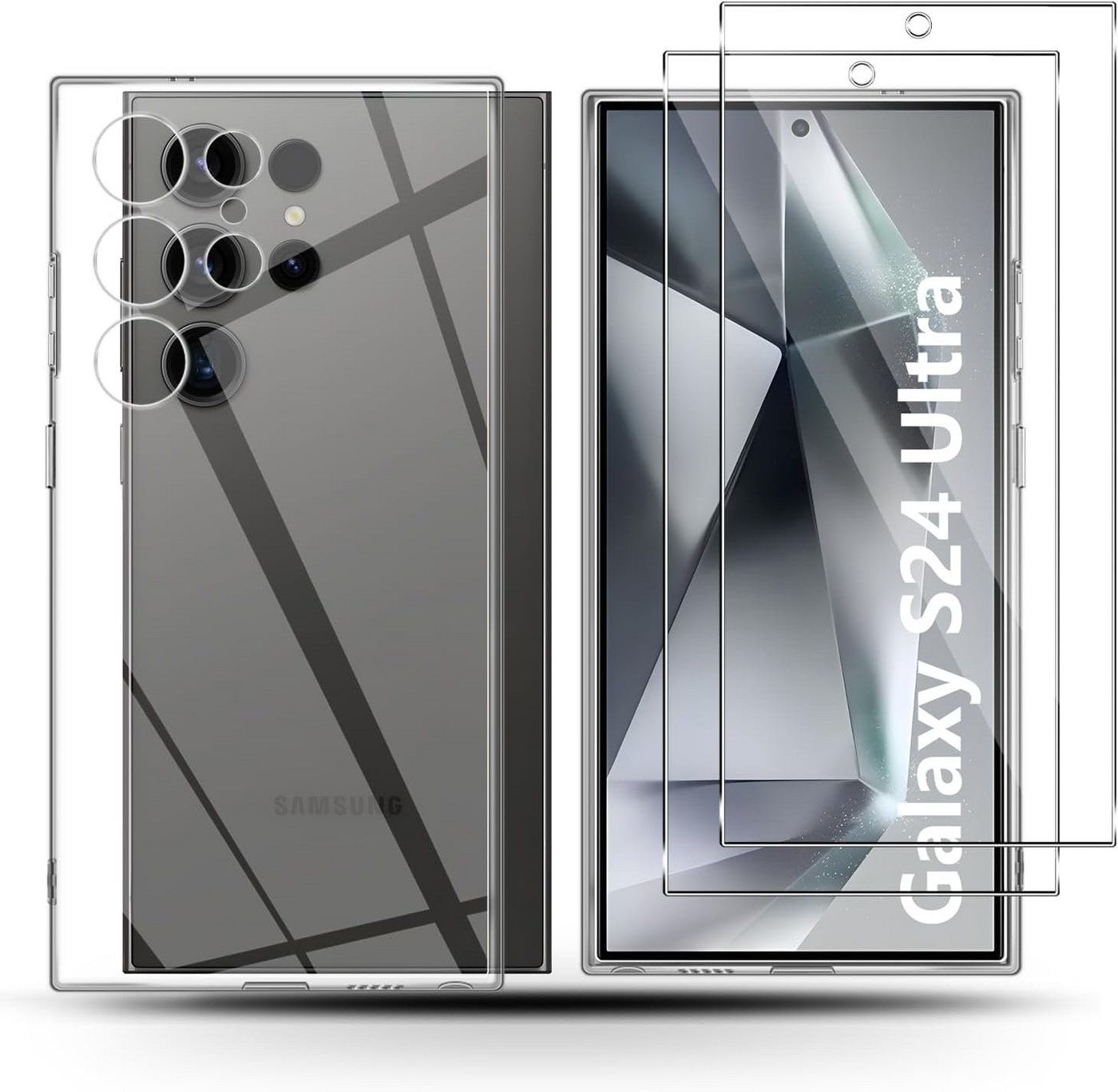 MSM Handyhülle Hülle + 2X Schutzglas für Samsung Galaxy S24/Plus/Ultra Panzerfolie von MSM
