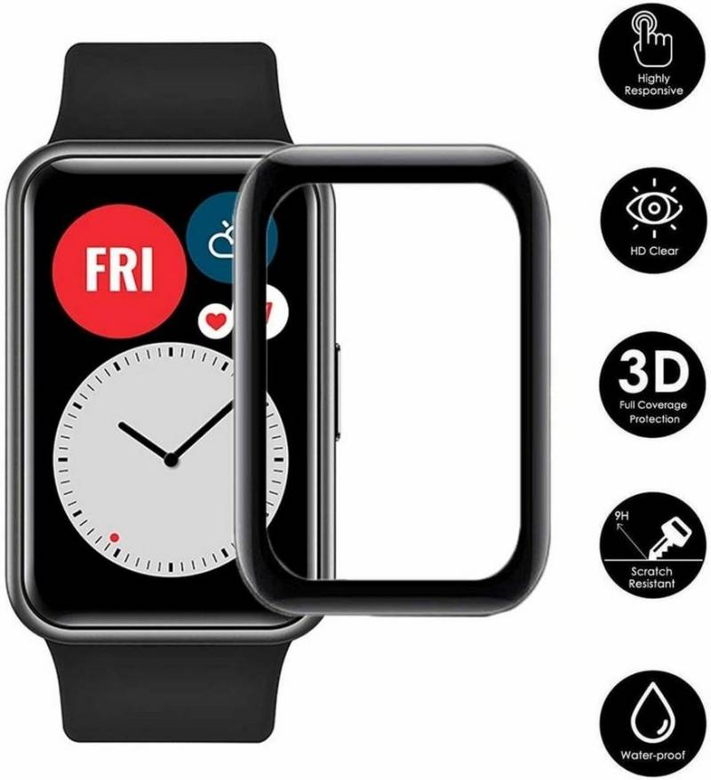 MSM Schutzfolie 2X 3D Schutzglas für Huawei Watch Fit Panzerfolie Display Schutz Full Curved Screen 9H von MSM