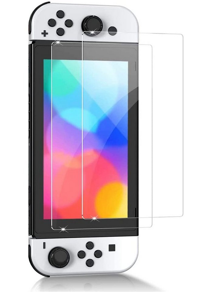 MSM Schutzfolie 2X Schutzglas für Nintendo Switch OLED Panzerfolie Display Schutz Full Screen 9H von MSM