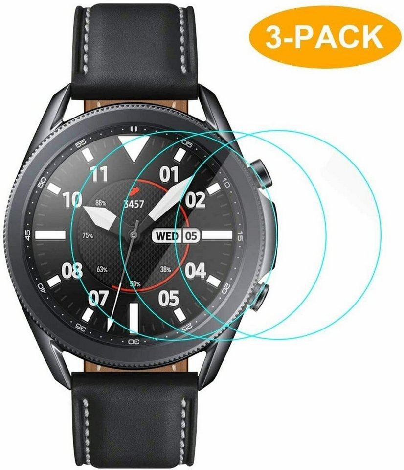 MSM Schutzfolie 3X Hartglas Glasfolie für Samsung Galaxy Watch 3 45 mm Panzerfolie Display Schutzglas 9H von MSM