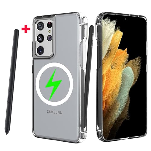 MSOTES Schutzhülle für Samsung Galaxy S21 Ultra 5G mit S-Stifthalter, starker Magnetverschluss, militärischer Qualität, kompatibel mit Magsafe, transparente TPU-Hülle mit S-Pen-Halter MSOTES Schutzhülle für Samsung Galaxy S21 Ultra 5G mit S-Stifthalter, starker Magnetverschluss, militärischer Qualität, kompatibel mit Magsafe, transparente TPU-Hülle mit S-Pen-Halter von MSOTES