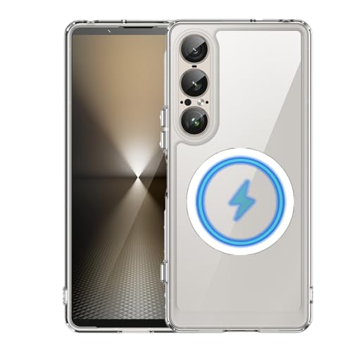 MSOTES Schutzhülle für Sony Xperia 1 VII, kompatibel mit MagSafe, eingebauter starker Magnetring, TPU-Airbag-Stoßfänger und Anti-Vergilbung, harte PC-Rückseite, schlanke Handyhülle für Xperia 1 VII von MSOTES