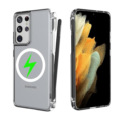 MSOTES Transparente Schutzhülle für Galaxy S21 Ultra mit S-Stifthalter, eingebauter starker Magnetverschluss, kompatibel mit Magsafe Airbags, Schutz in Militärqualität, Schutz für Samsung Galaxy S21 MSOTES Transparente Schutzhülle für Galaxy S21 Ultra mit S-Stifthalter, eingebauter starker Magnetverschluss, kompatibel mit Magsafe Airbags, Schutz in Militärqualität, Schutz für Samsung Galaxy S21 von MSOTES