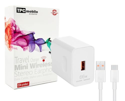 Netzladegerät Super Charge 66W + USB Typ C Kabel für Huawei P50, Mate 40 Pro, Mate Xs2, Nova 8, Nova 9, Nova 10, Matepad Pro 11 (2022) von MSTJRY