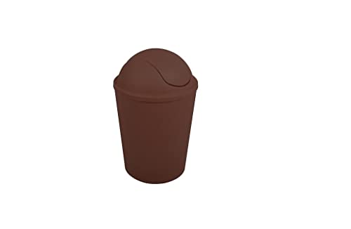 MSV Mülleimer AKO 5,5 l mit Klappdeckel Schokolade, braun von MSV