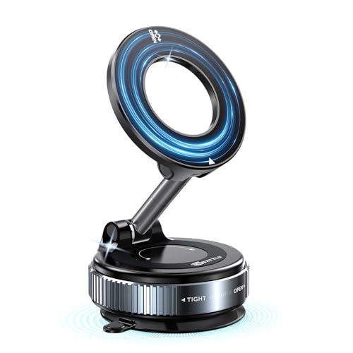 MSXTTLY Faltbare Magnetische Handyhalterung Auto mit Saugnapf, 360° Verstellbar & Geräuscharm, Stärkster Magnet für Smartphones, Geeignet für Auto, Fitnessstudio & Spiegel von MSXTTLY