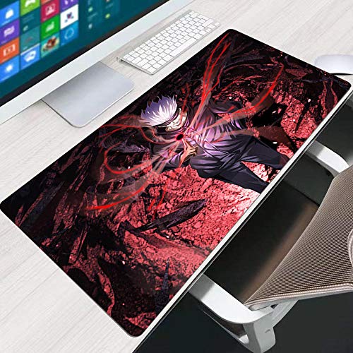 MSYPNML Gaming Mauspad Anime rot Flamme Junge XXXL 1200 x 600 x 3 mm Mauspad rutschfest verbessert Geschwindigkeit und Präzision, Schreibtischunterlage ideal für PC, Laptop, Homeoffice von MSYPNML