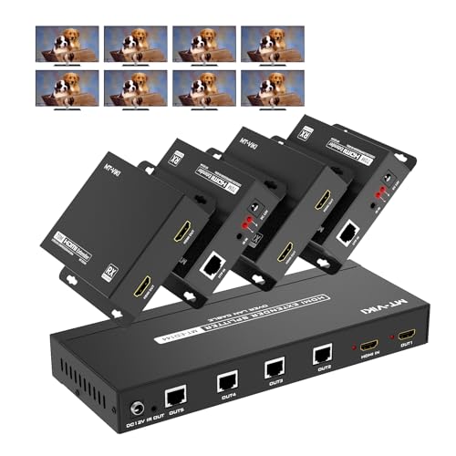 MT-VIKI 1X4 1x8 4K@60Hz HDMI Extender Splitter 70m über CAT6/7 4:4:4 mit 4 Empfängern HDR EDID POC IR Steuerung 8 HDMI Output & 1 Loop Out MT-VIKI 1X4 1x8 4K@60Hz HDMI Extender Splitter 70m über CAT6/7 4:4:4 mit 4 Empfängern HDR EDID POC IR Steuerung 8 HDMI Output & 1 Loop Out von MT-VIKI