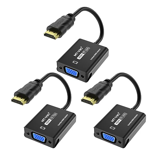 MT-VIKI HDMI auf VGA Adapter, HDMI zu VGA Adapter 1080P Kompatibel mit für Computer Desktop Laptop PC Monitor Projektor HDTV Chromebook Roku Xbox und mehr 3 Stücke von MT-VIKI