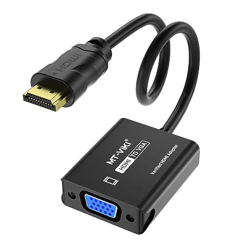 MT-VIKI HDMI auf VGA Adapter, HDMI zu VGA Adapter Stecker auf Buchse 1080P Kompatibel mit Computer Desktop Laptop PC Monitor Projektor HDTV Chromebook Roku Xbox und mehr 1 Stück von MT-VIKI