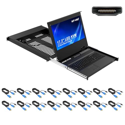 MT-VIKI Rackmount KVM Switch Console HDMI with 17 Zoll Monitor 16 port KVM Konsole mit 17 Zoll LCD Display Touchpad Tastetur Schienen Hotkey OSD DVI Kabel MT-VIKI Rackmount KVM Switch Console HDMI with 17 Zoll Monitor 16 port KVM Konsole mit 17 Zoll LCD Display Touchpad Tastetur Schienen Hotkey OSD DVI Kabel von MT-VIKI