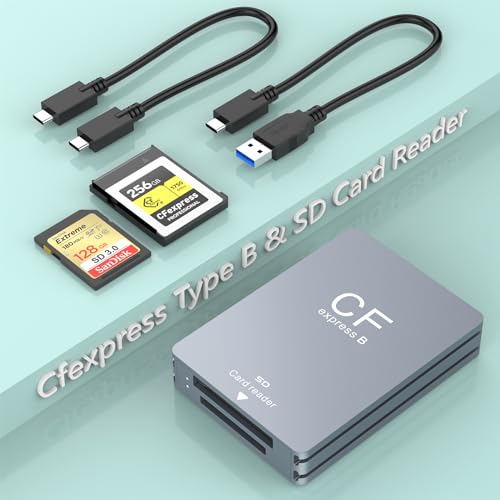 CFexpress Typ B Kartenleser SD Kartenleser Typ B USB 3.2 Gen 2 10 Gbit/s Thunderbolt 3 Port CFexpress Leser Tragbarer Aluminium CFexpress Speicherkartenadapter Unterstützt Android/Windows/Mac OS/Linux von MTAKYI