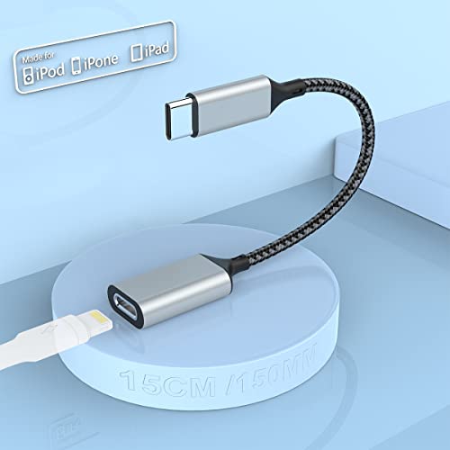 USB-C-zu-Lightning-Audioadapter [MFi-Zertifiziert], MTAKYI-Kopfhörer-Audiomikrofon, Kompatibel mit Lightning EarPods/Kopfhörern, Pad Pro 2021/Air 4/Mini 6, Samsung S21 S20, Windows 10 PC von MTAKYI