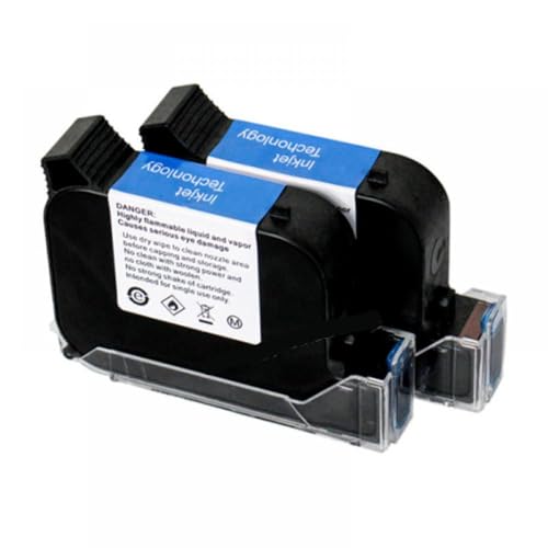 2 Stück BK90A 12,7 mm schnell trocknende Eco-Solvent-Tintenpatrone Kompatibel mit kompatible Handheld-Thermo-Tintenstrahldrucker(2 Blue Ink) von MTGUIWF