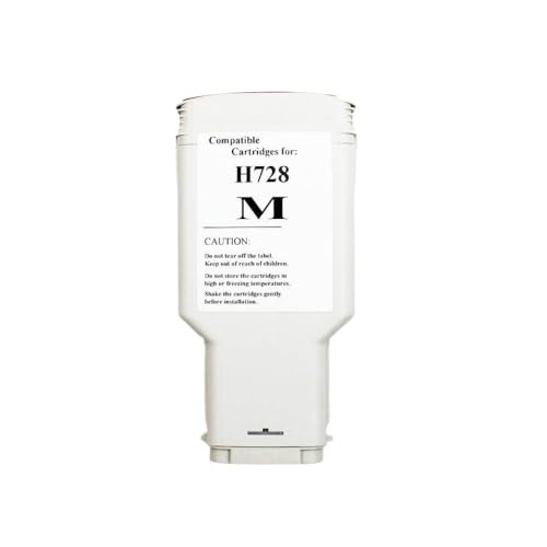 MTGUIWF 4 kompatible Farben Kompatibel mit 728 Tintenpatrone mit Chip Kompatibel mit DesignJet T730 T830 Tintenstrahldrucker, 300 ml pro Einheit(300ml Magenta) von MTGUIWF