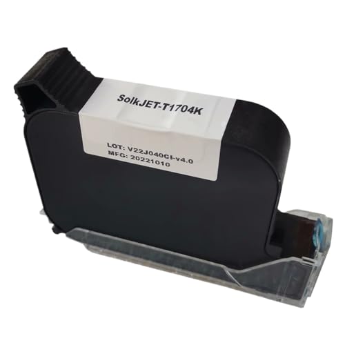 MTGUIWF DCODE 1704K 12,7 mm TIJ Online-Handheld-Tintenstrahldrucker-kompatible Tintenpatrone, schnell trocknende, wasserfeste, lösungsmittelhaltige Schwarze Tinte(1PC) von MTGUIWF