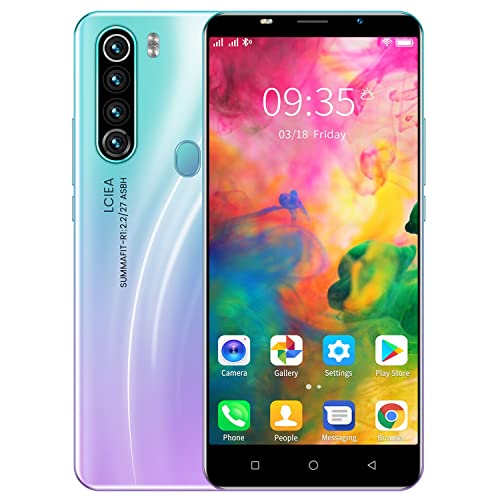 MTGud Günstiges Smartphone, 5,0 Zoll Display, Android Mobile Phones, Dual SIM Dual Kamera, 4 GB ROM UP to 128 GB, unterstützt Bluetooth, GPS, WLAN Basic Cell Phones (Note80-Purple) von MTGud