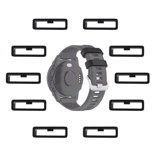MTHGH 20mm Uhrenarmband-Schlaufen für Garmin Fenix 7S/6S/5S /Forerunner 55/45/45S/245 /Instinct 2S Befestigungsringe [10 Stück], Weiches Silikon Ersatz sichere Ringe Verbindungshalter Schleife von MTHGH