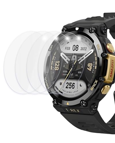 MTHGH [4-Stück Displayschutzfolie für Amazfit T-Rex 2 Schutzfolie,2.5D Edge entworfen für Amazfit T-Rex 2 Smartwatch, 9H gehärtetes Glas von MTHGH
