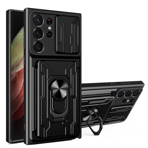 MTONY Schutzhülle für Samsung S23 Ultra Plus S22 Ultra Plus A73 A53 A33 A23 A13 A04, Ring mit verschiebbarem Ständer, Kameraabdeckung mit Kartenfach, Militärqualität, Schwarz, für Samsung A13 4G MTONY Schutzhülle für Samsung S23 Ultra Plus S22 Ultra Plus A73 A53 A33 A23 A13 A04, Ring mit verschiebbarem Ständer, Kameraabdeckung mit Kartenfach, Militärqualität, Schwarz, für Samsung A13 4G von MTONY