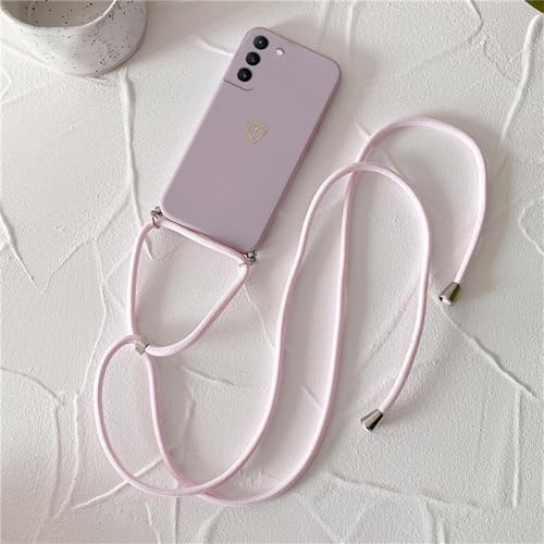 MTONY ZBMSAX Handyhülle aus Silikon mit Kreuzkordel für Samsung Galaxy S21 S20 S22 S23 S24 S10 Note 10 20 Plus Ultra S21 Fe Heart Cover, Violett, für S21 Plus MTONY ZBMSAX Handyhülle aus Silikon mit Kreuzkordel für Samsung Galaxy S21 S20 S22 S23 S24 S10 Note 10 20 Plus Ultra S21 Fe Heart Cover, Violett, für S21 Plus von MTONY