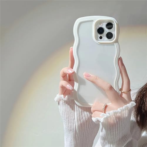 Schutzhülle für iPhone 15, 13, 14 Pro Max Plus, Wellenmuster, stoßfest, Silikon, cremeweiß, für iPhone 14 Plus Schutzhülle für iPhone 15, 13, 14 Pro Max Plus, Wellenmuster, stoßfest, Silikon, cremeweiß, für iPhone 14 Plus von MTONY