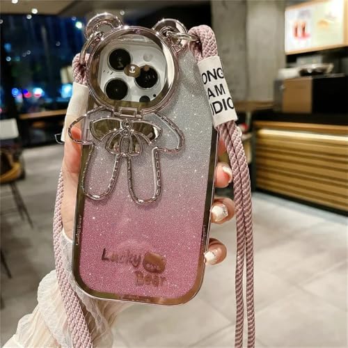 Schutzhülle für iPhone 15, 14, 13, 12, 11 Pro Max, XR 7 SE, tragbar, Umhängeband, Farbverlauf, Rosa, für iPhone 14 Pro Schutzhülle für iPhone 15, 14, 13, 12, 11 Pro Max, XR 7 SE, tragbar, Umhängeband, Farbverlauf, Rosa, für iPhone 14 Pro von MTONY