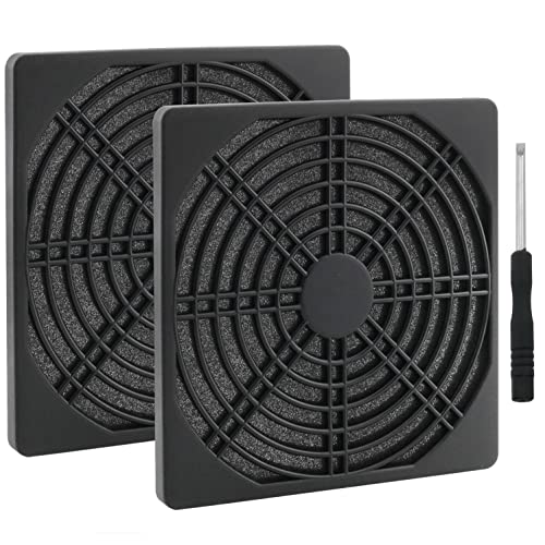 MTQY Lüfterfilter-Grill, 120 mm, staubdicht, 3-in-1, PC-Lüfterschutz, Kühlventilator-Schutzabdeckung mit Schraubendreher, Schwarz, 2 Stück von MTQY