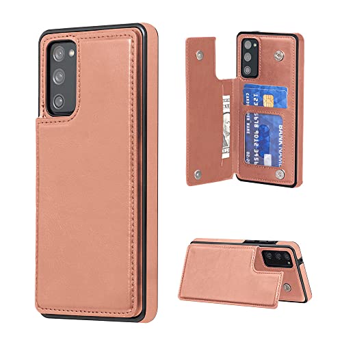 MTRONX Brieftasche Hülle für Samsung Galaxy S20 FE 5G, PU Leder Flip Wallet Case Cover mit Kartenfach Standfunktion Magnetische, Ledertasche Handyhülle Schutzhülle Handytasche- Roségold (WBC-RG) von MTRONX