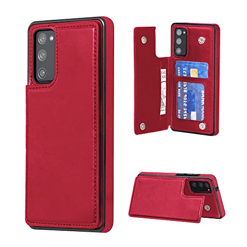 MTRONX Brieftasche Hülle für Samsung Galaxy S20 FE 5G, PU Leder Flip Wallet Case Cover mit Kartenfach Standfunktion Magnetische, Ledertasche Handyhülle Schutzhülle Handytasche- Rot (WBC-RD) von MTRONX
