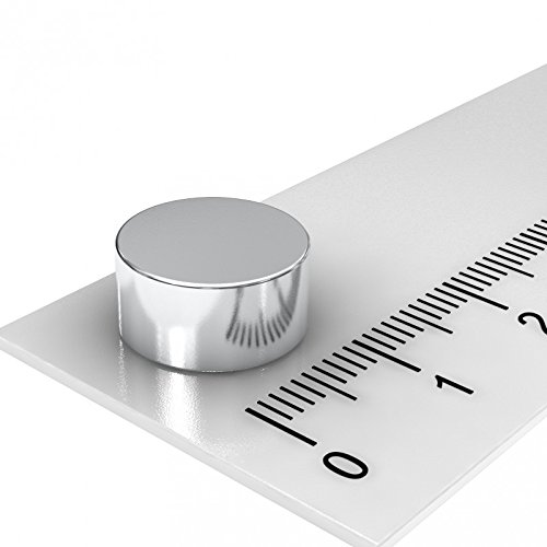 10 x Neodym Scheiben Magnet, 12 x 6 mm, vernickelt, Grade N45, starker Industriemagnet von MTS Magnete