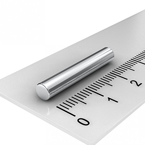 50 x Neodym Stabmagnet, 4 x 25 mm, Grade N45, vernickelt, Zylinder, Powermagnet, für industriellen Einsatz von MTS Magnete
