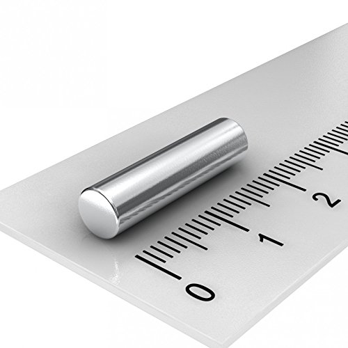 50 x Neodym Stabmagnet, 5 x 20 mm, Grade N45, vernickelt, für Handwerk und Industrie von MTS Magnete